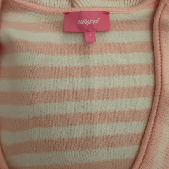 Edikted Peach and White Striped Knit Top - Picture 2 of 3